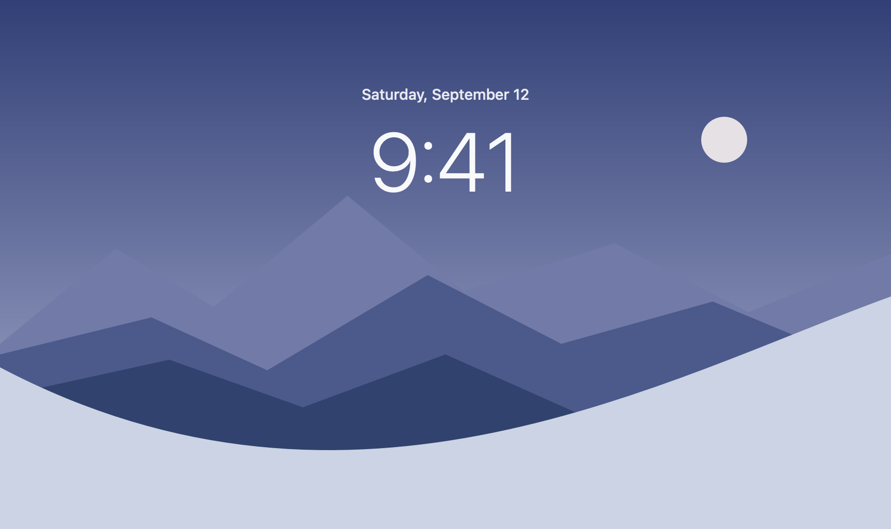 Hinge’s sample mountain landscape